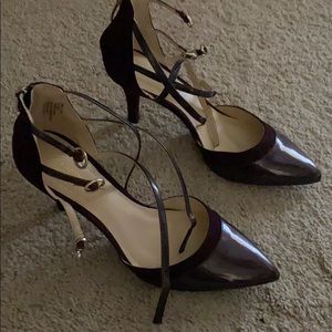 Burgundy high heels